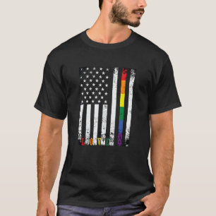 LGBTQ-Stolzmonat US-amerikanische Regenbogenflagge T-Shirt