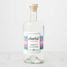LGBTQ Trans Chic Modern White Wedding Glitzer Alkoholflaschenetikett