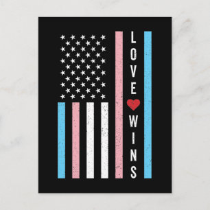 LGBTQ Transgender Pride Liebe gewinnt amerikanisch Postkarte