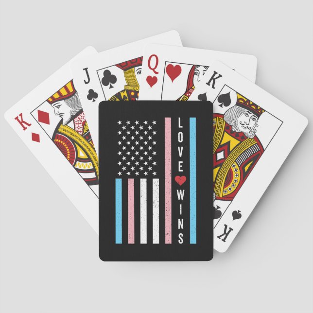 LGBTQ Transgender Pride Liebe gewinnt amerikanisch Spielkarten (Rückseite)
