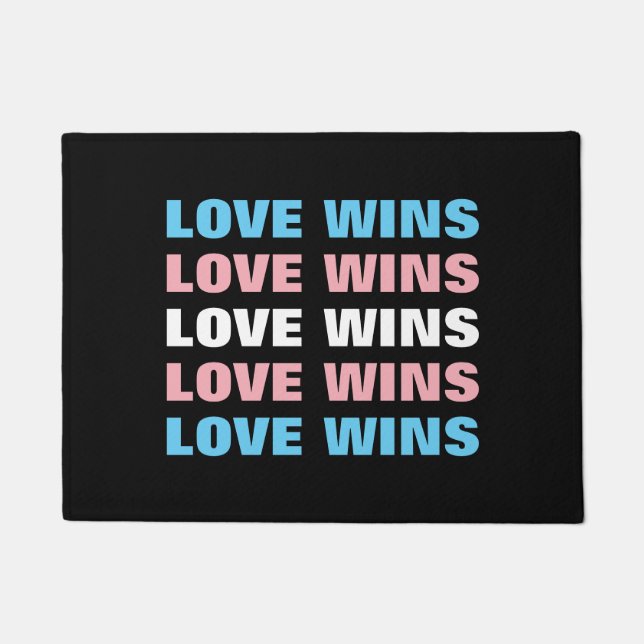 LGBTQ Transgender-Pride-Liebe gewinnt Wiederholung Fußmatte (Vorderseite)