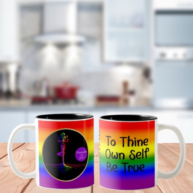 LGBTQ Tree of Life Erholung Gift Zweifarbige Tasse (Von Creator hochgeladen)
