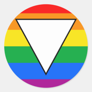LGBTQ+ Triangle und Regenbogenfoto Runder Aufkleber