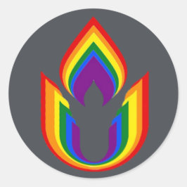 LGBTQ Unitarian Universalism flaming chalice Runder Aufkleber