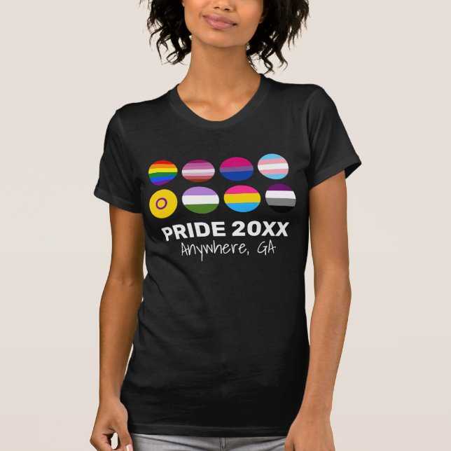 LGBTQ+ Unity Prix (für dunkle Farben) T-Shirt (Vorderseite)