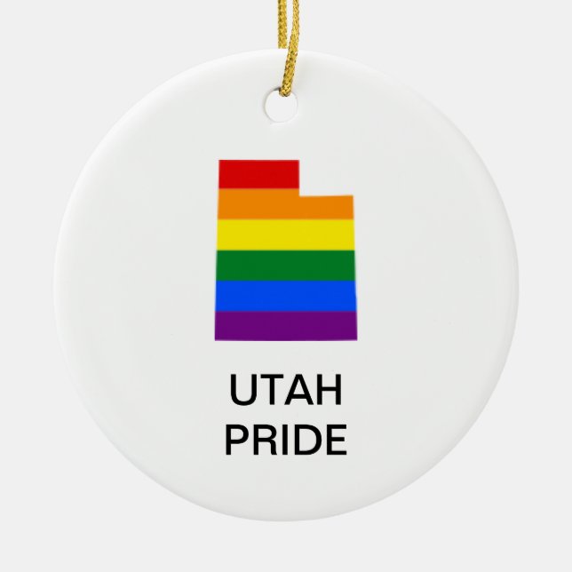 LGBTQ UTAH PRIDE Keramik Keramik Ornament (Vorne)