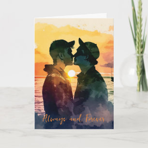 LGBTQ Valentine Anniversaire Carte Couple Gay