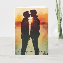 LGBTQ Valentine Jubiläumsgay Coupé-Karte Karte
