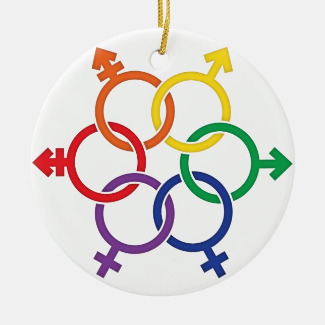 LGBTQ vereinigt Keramik Ornament (Vorne)