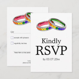 🌈 🐦 LGBTQ Verwoben im Stolz – Klassisch RSVP Karte