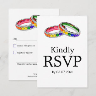 🌈 🐦 LGBTQ Verwoben im Stolz – Klassisch RSVP Karte