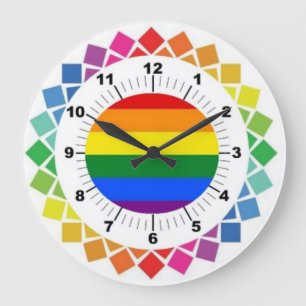 LGBTQ-Wall-Uhr für Personalisierten Gay Pride Große Wanduhr