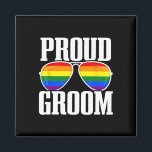 Lgbtq Wedding - Gay Pride Flag - Groom Squad - Pro Magnet<br><div class="desc">Lgbtq Wedding - Gay Pride Flag - Groom Squad - Proud Ground</div>