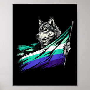 LGBTQ-Wolf-Schwulenflagge Mlm-Stolz Lgbt-Mlm-Flagg Poster