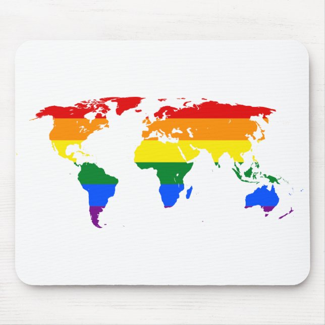 LGBTQ World Map Rainbow Mousepad (Vorne)