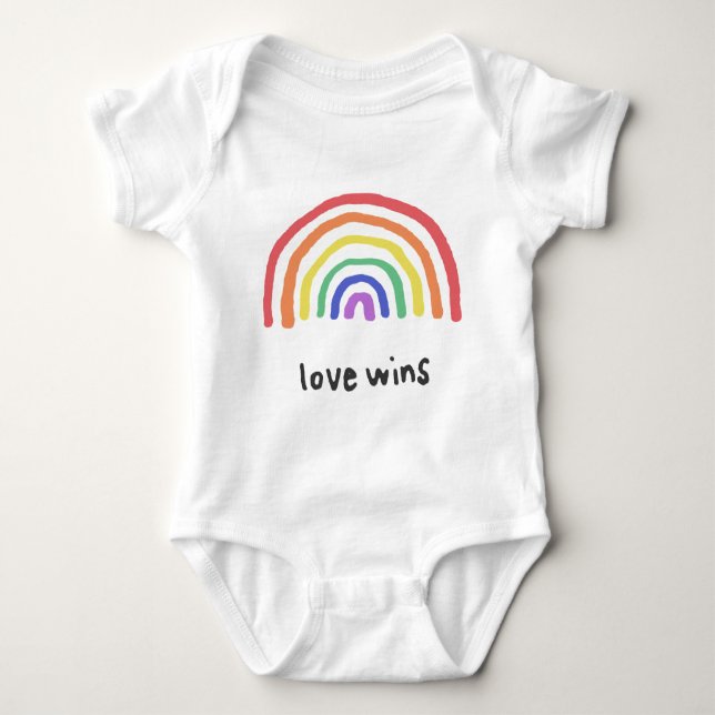 LGBTQA+ PRIDE [Liebe gewinnt] Baby Strampler (Vorderseite)
