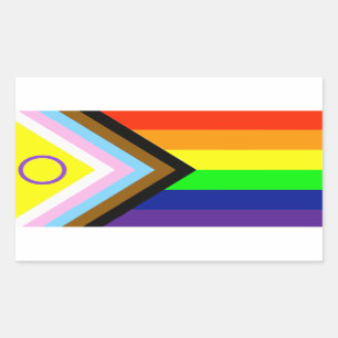 LGBTQI PRIDE FLAG RECHTECKIGER AUFKLEBER