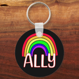 LGBTQIA+ Allegie | Niedlicher Regenbogen und Herzs Schlüsselanhänger