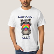 LGBTQIA+ Allegie | Raccoon mit Regenbogenherz