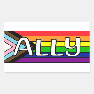 LGBTQIA+ Allegie Regenbogenflagge Rechteckiger Aufkleber