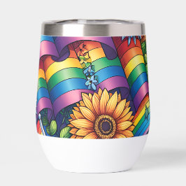 LGBTQIA+-Fahnen, Regenbögen, Blume