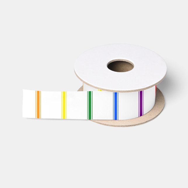 LGBTQIA-Gay Pride 6 Regenbogen-Knickband Satinband (Spule)