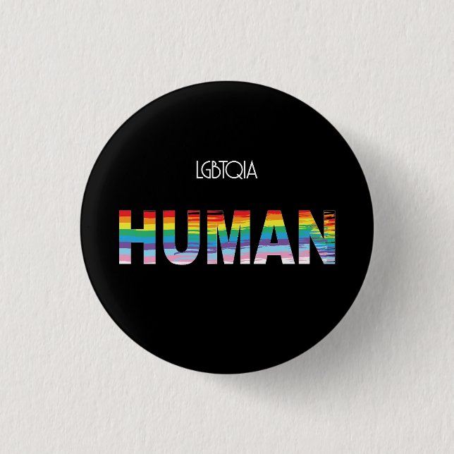 LGBTQIA HUMAN, Pride Rainbow Flag Cool Button (Vorderseite)