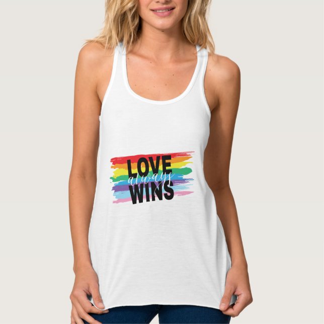 LGBTQIA-Liebe gewinnt immer Rainbow Pride T - Shir Tank Top (Vorderseite)