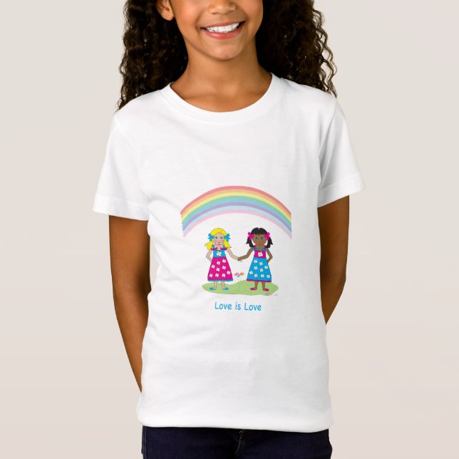 LGBTQIA-Liebe ist LIEBE Rainbow Heart Pride T-Shirt (Vorderseite)