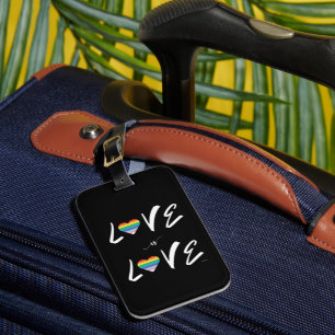 LGBTQIA-Liebe ist LIEBE, Rainbow-Herzschlag Gepäckanhänger