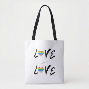 LGBTQIA LIEBE ist LIEBE, Regenbogenflagge Herztote Tasche