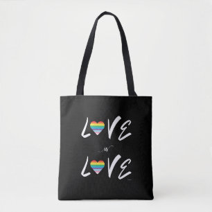 LGBTQIA LIEBE ist LIEBE, Regenbogenflagge Herztote Tasche
