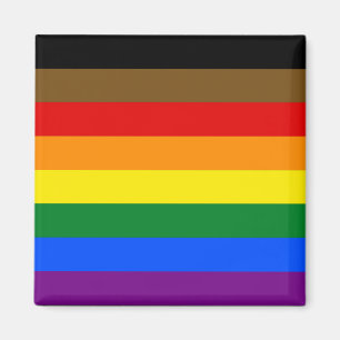 LGBTQIA PRIDE BLACK & BROWN RAINBOIN MAGNET
