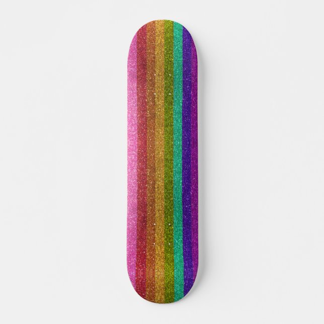 LGBTQIA Pride Flag Glitzer Regenbogen Glitzer Stre Skateboard (Vorne)