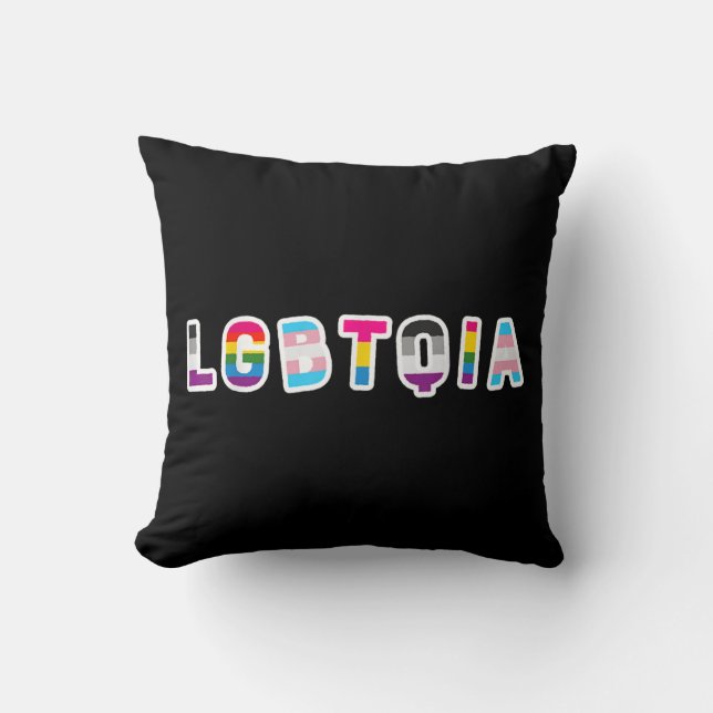LGBTQIA Pride Flag LGBT Asexual Bi Pansexual Tran Kissen (Vorderseite)