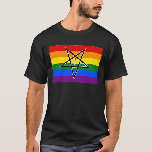 LGBTQIA+ Pride Pentagramm T-Shirt (Vorderseite)