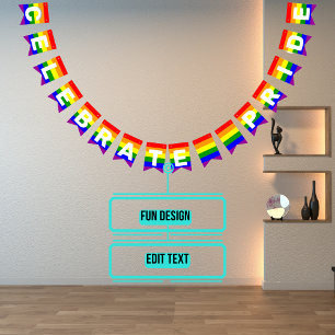 LGBTQIA Pride Rainbow Horizontale Jagdflaggen Wimpelkette