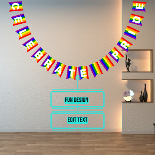 LGBTQIA Pride Rainbow Vertikale Bunting Flags Wimpelkette