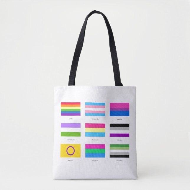 LGBTQIA Prix 9 x FLAGS Rainbow Awareness Chic C Tasche (Vorderseite)