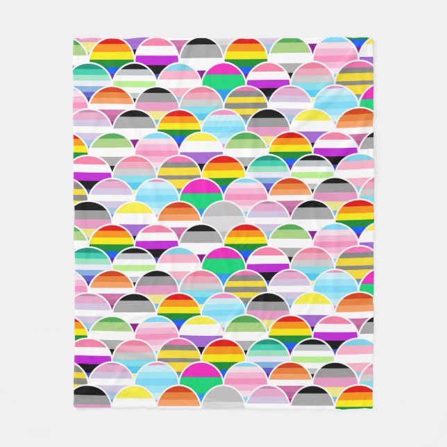 LGBTQIA+ Queer gewellte Pride-Flaggen-Fans Fleecedecke (Vorderseite)