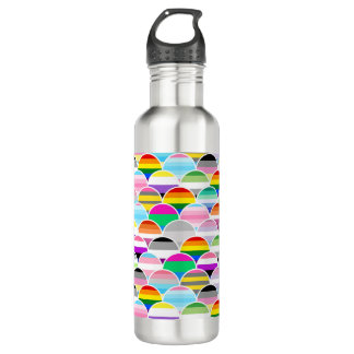 LGBTQIA+ Queer Scalloped Pride Flag Fans Edelstahlflasche
