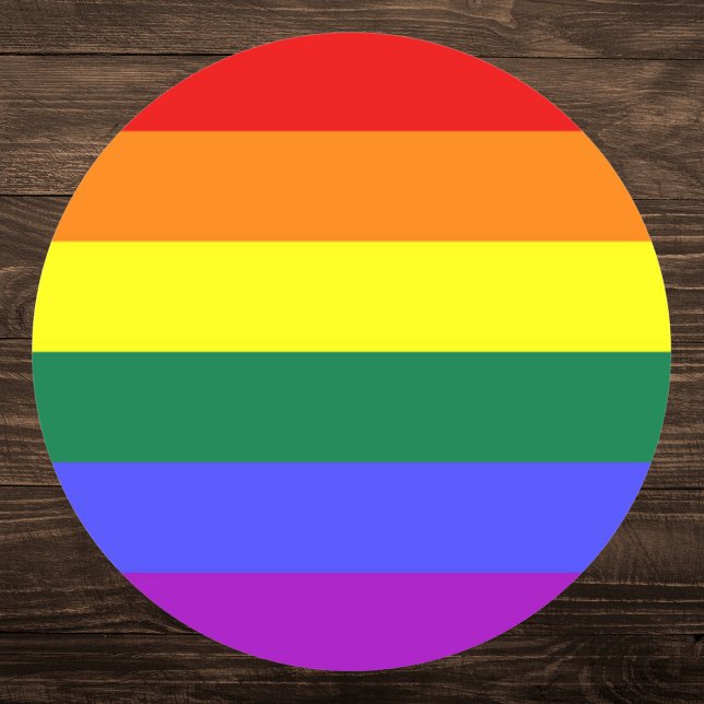 LGBTQIA+-Regenbogenfarbenflagge Runder Aufkleber (Von Creator hochgeladen)