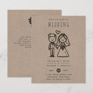 LGBTQIA+-Spaß für quee Hochzeiten Cartoon Handgeze