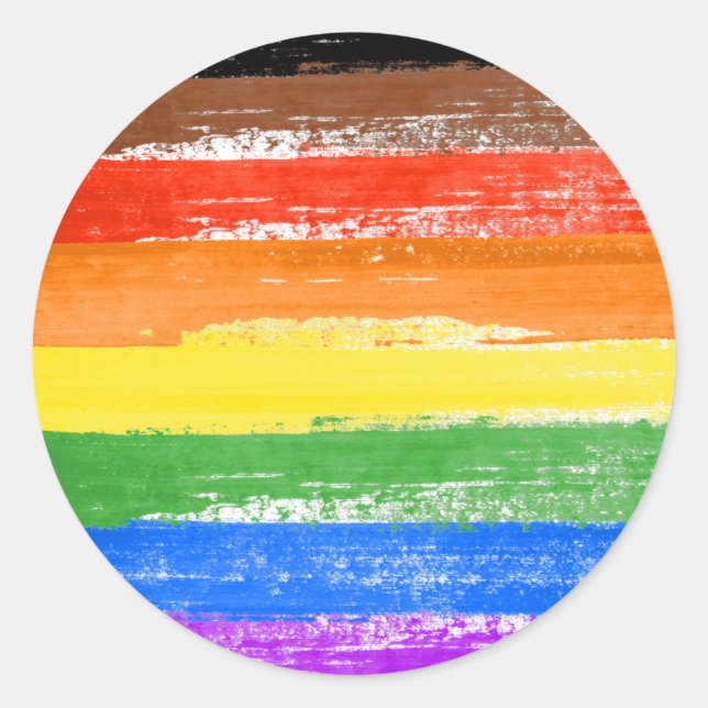 LGBTQIA+-Stolperfarbe Runder Aufkleber (Vorderseite)