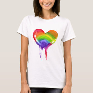 LGBTQIA+ Stolz Regenbogen Herz T-Shirt