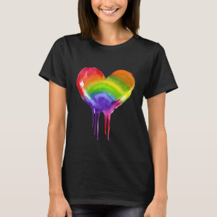 LGBTQIA+ Stolz Regenbogen Herz T-Shirt