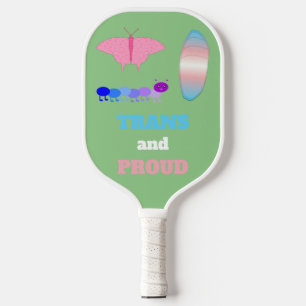 LGBTQIA Transgender Pride Caterpillar to Butterfly Pickleball Schläger