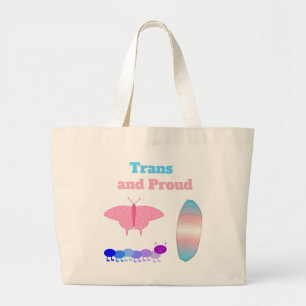 LGBTQIA Transgender Pride Raupe zum Schmettern Jumbo Stoffbeutel