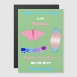 LGBTQIA Transgender Pride Raupe zum Schmettern Magneteinladung