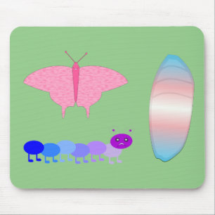 LGBTQIA Transgender Pride Raupe zum Schmettern Mousepad